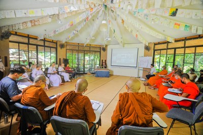 The spiritual leaders discuss community actions they will undertake to reduce demand for amulets made of wildlife products. Photo: RDW